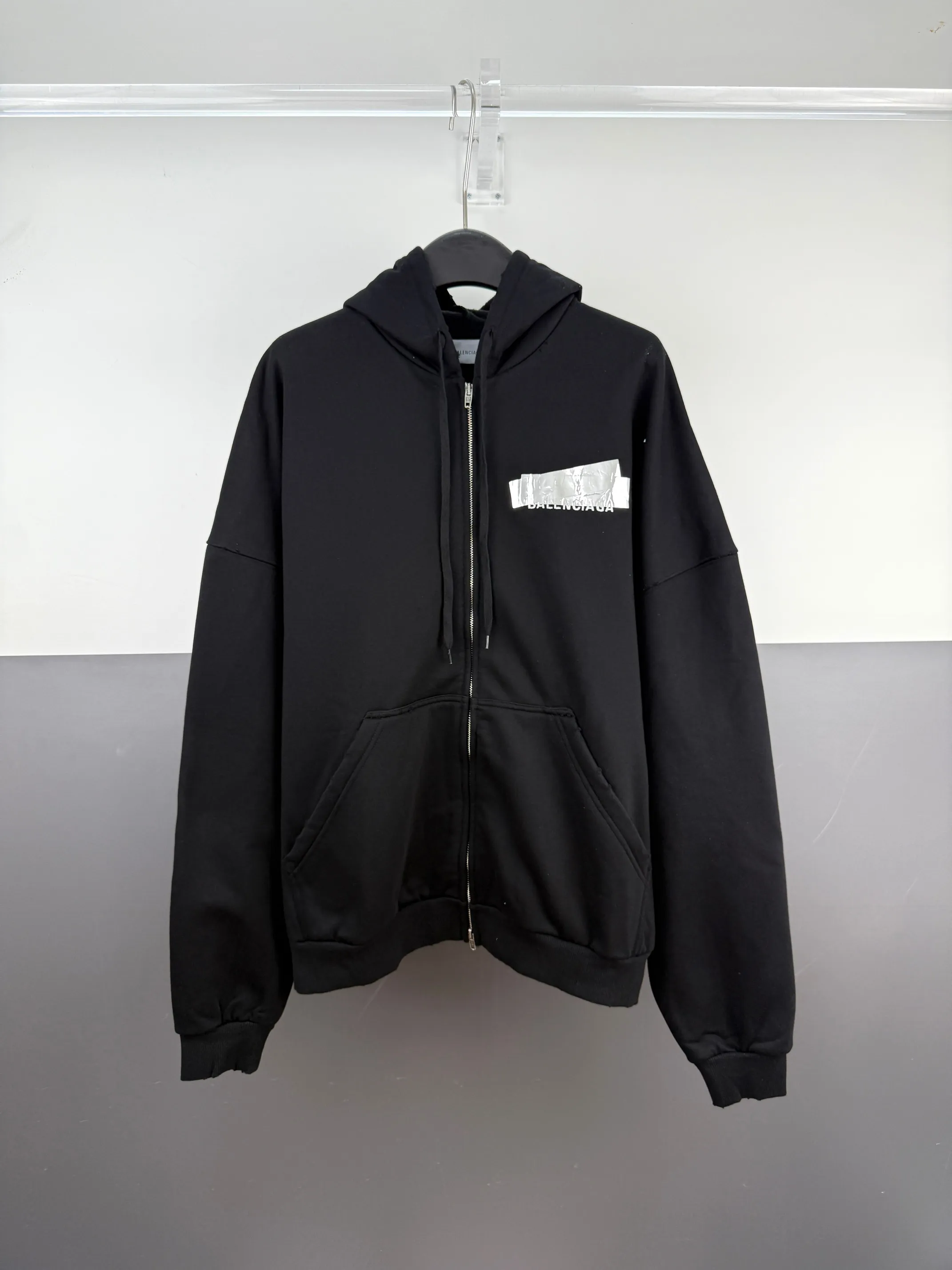 Balenciaga Paris lettering embroidered tape zipper sweatshirt XS/S/M/L
